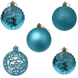 Conjunto Bolas Natalinas Azul (4)