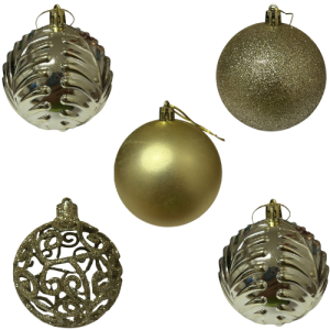 Conjunto Bolas Natalinas Gold