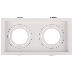 Spot Duplo Retangular de Embutir Recuado Orientável 2xPAR20 em ABS