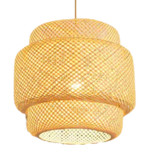 Pendente Double Rústico Moderno 1X27 48cm Palha Natural