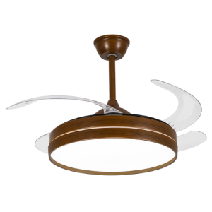 Ventilador de Teto com Plafon Air Imbuia Pás Retrátil