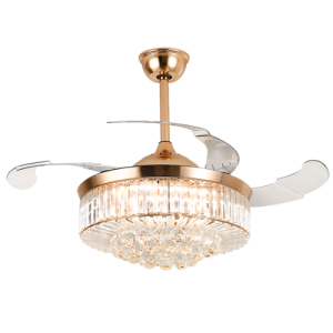 Ventilador de Teto Air Cristal com Plafon e Pás Retrátil